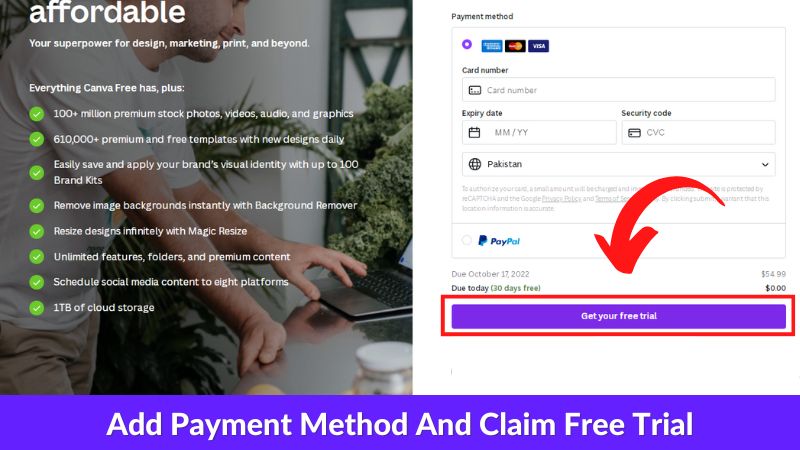 Canva Payments Page