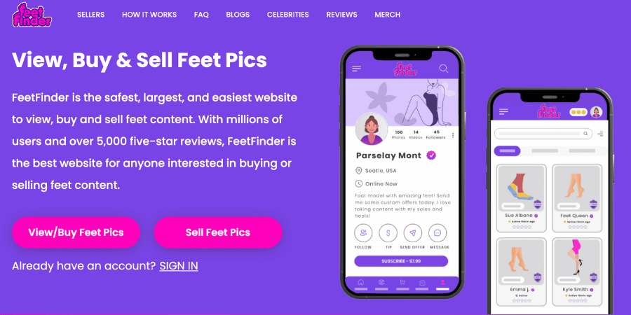 Feetfnder Website